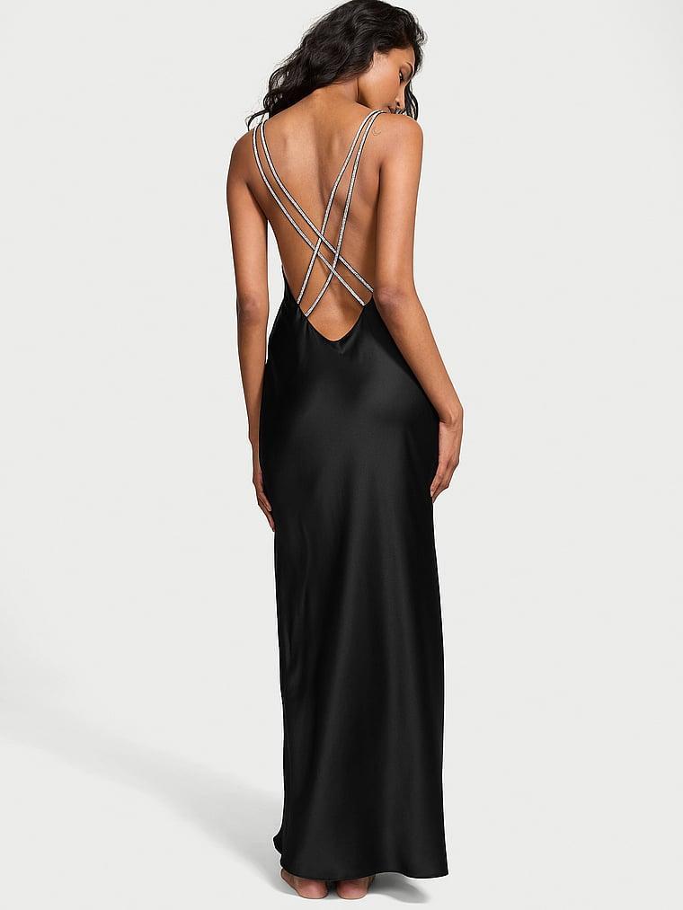 Twinkle Strap Satin Long Slip Dress Product Image