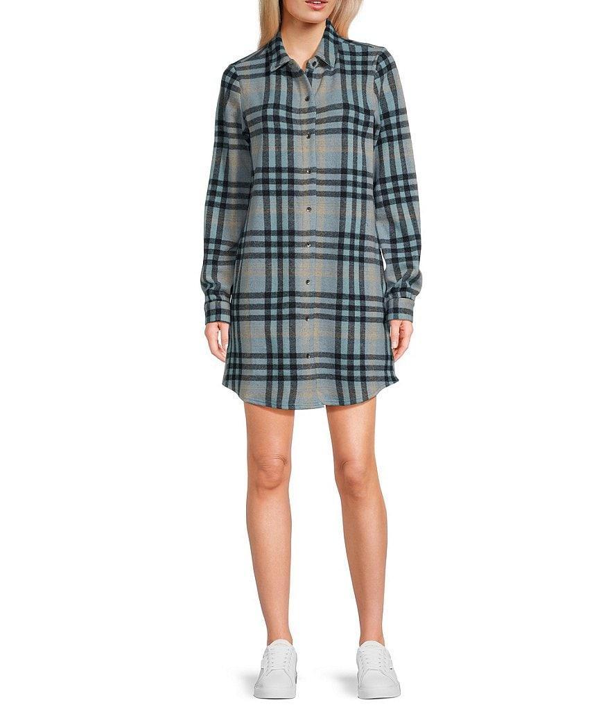 Flag and Anthem Leyden Long Sleeve Plaid Flannel Minidress product image