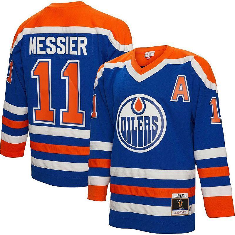 Mens Mitchell & Ness Mark Messier Royal Edmonton Oilers 1986 Blue Line Player Jersey - Royal Product Image