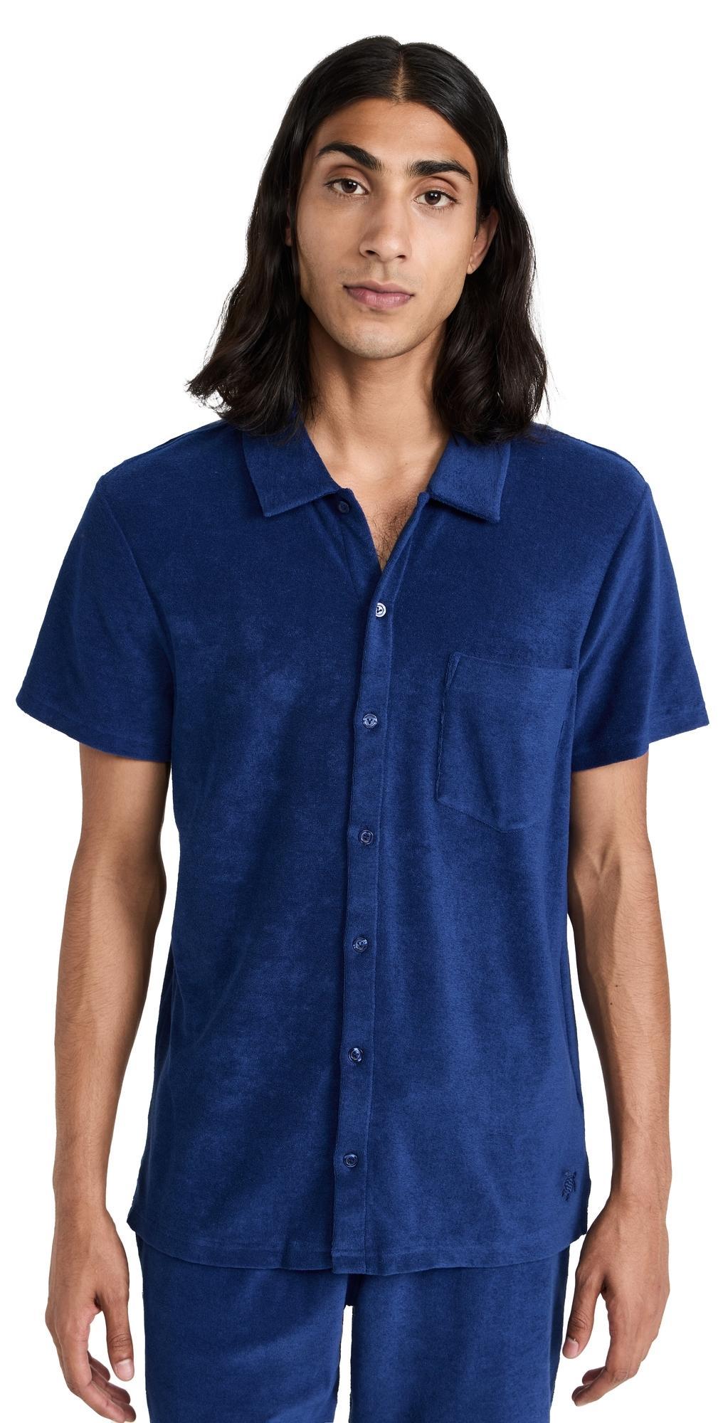 Mens Organic Cotton Terry Button-Up Product Image