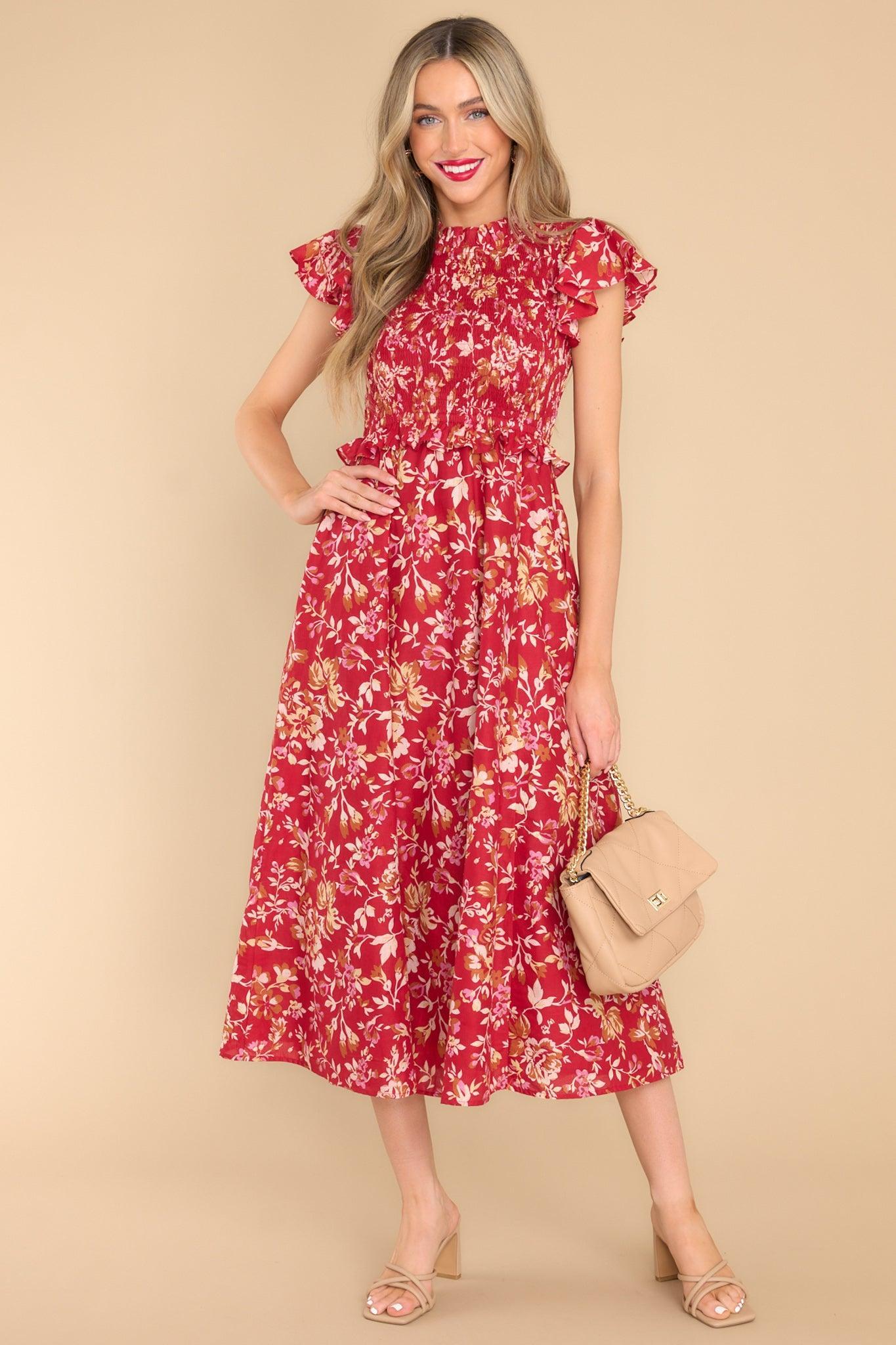 Lila Lodge Floral Dress Red Product Image