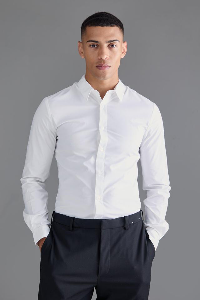 Long Sleeve Slim Shirt | boohooMAN USA Product Image