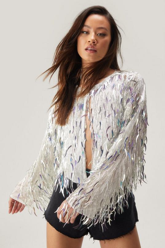 Mixed Sequin Tassel Jacket Product Image