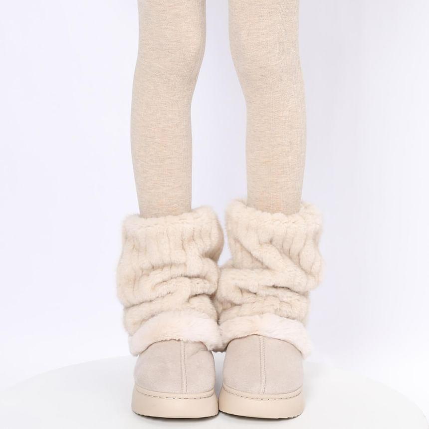 Plain Ribbed Fluffy Leg Warmers Product Image