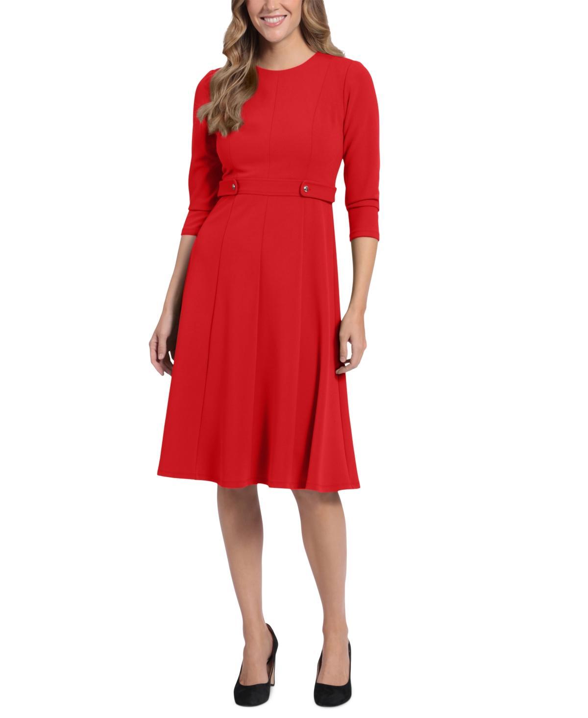 Womens London Times Side Tab Fit & Flare Dress Product Image