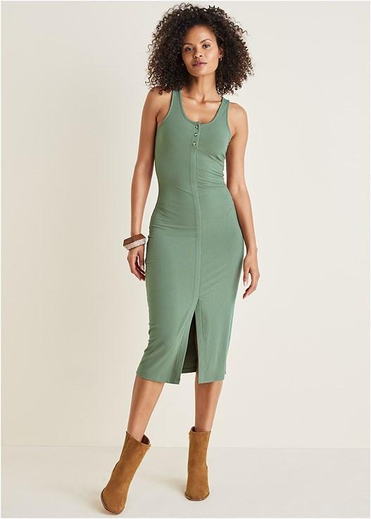 Henley Midi Dress Product Image