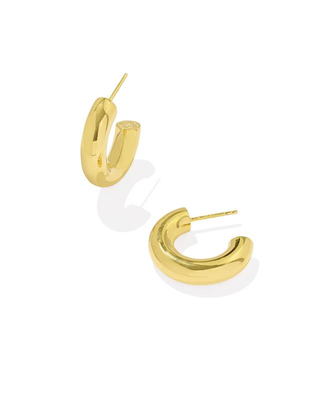 Small Bold Tube Hoop Earrings in 18k Gold Vermeil Product Image