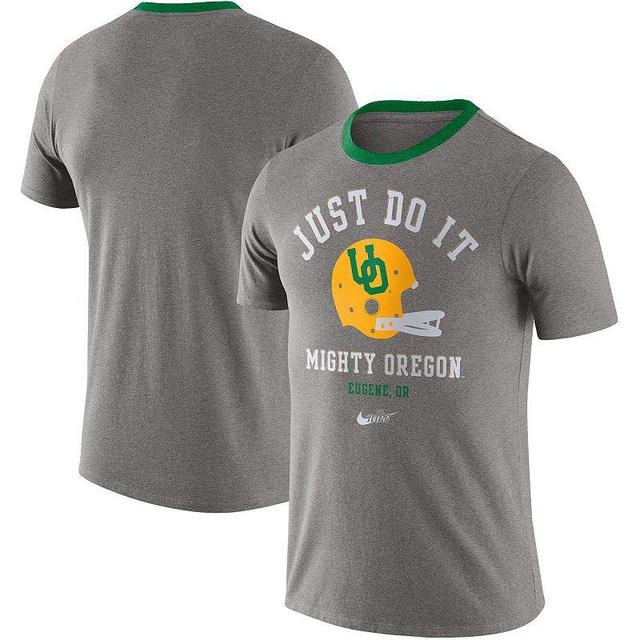 Mens Nike Heathered Gray Oregon Ducks Vault Helmet Tri-Blend T-Shirt Product Image