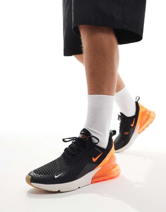 Nike air max 270 sneakers in black and orange Product Image