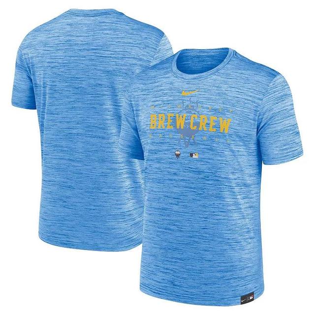 Mens Nike Powder Blue Milwaukee Brewers City Connect Velocity Practice Performance T-Shirt Product Image