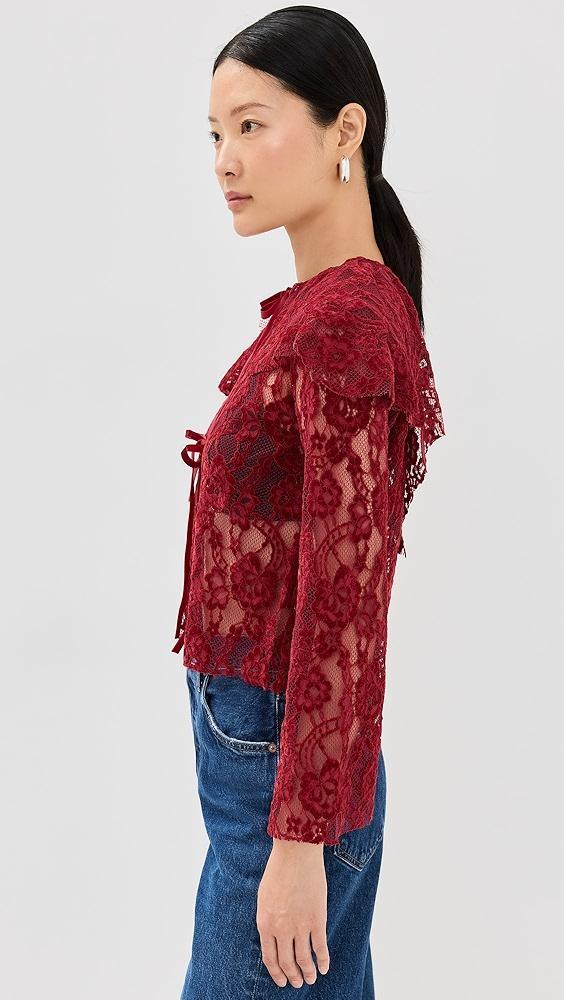 Alohas Tolpa Lace Wine Blouse | Shopbop Product Image