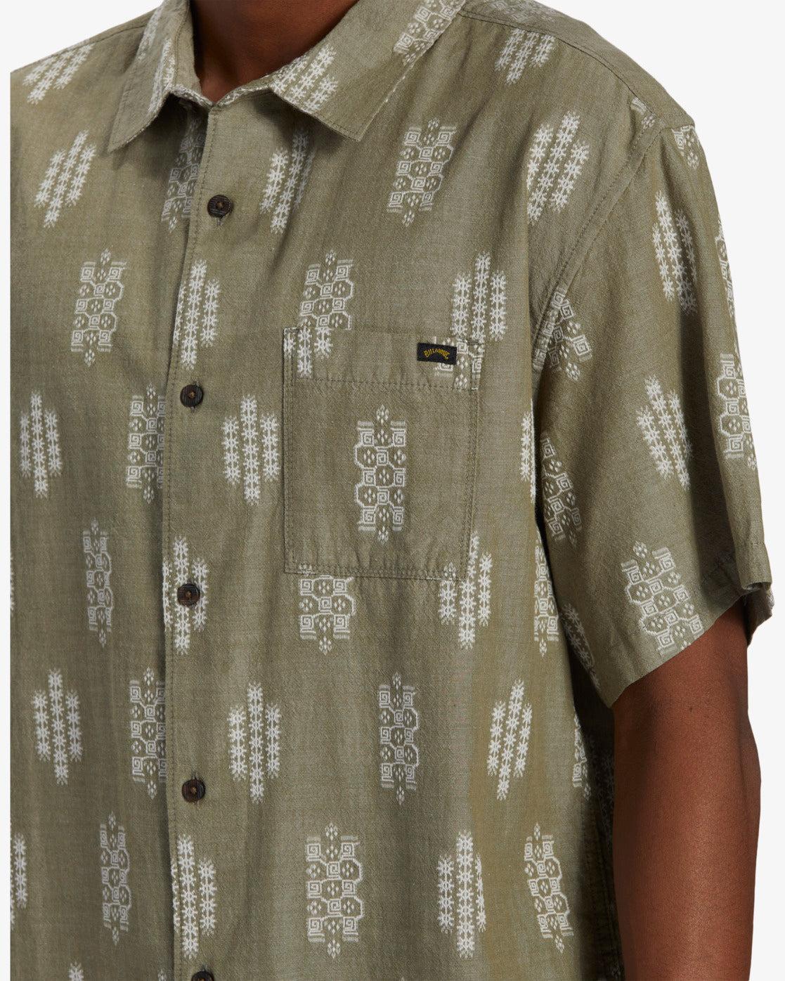 Sundays Jacquard Short Sleeve Shirt - Military Heather Male Product Image