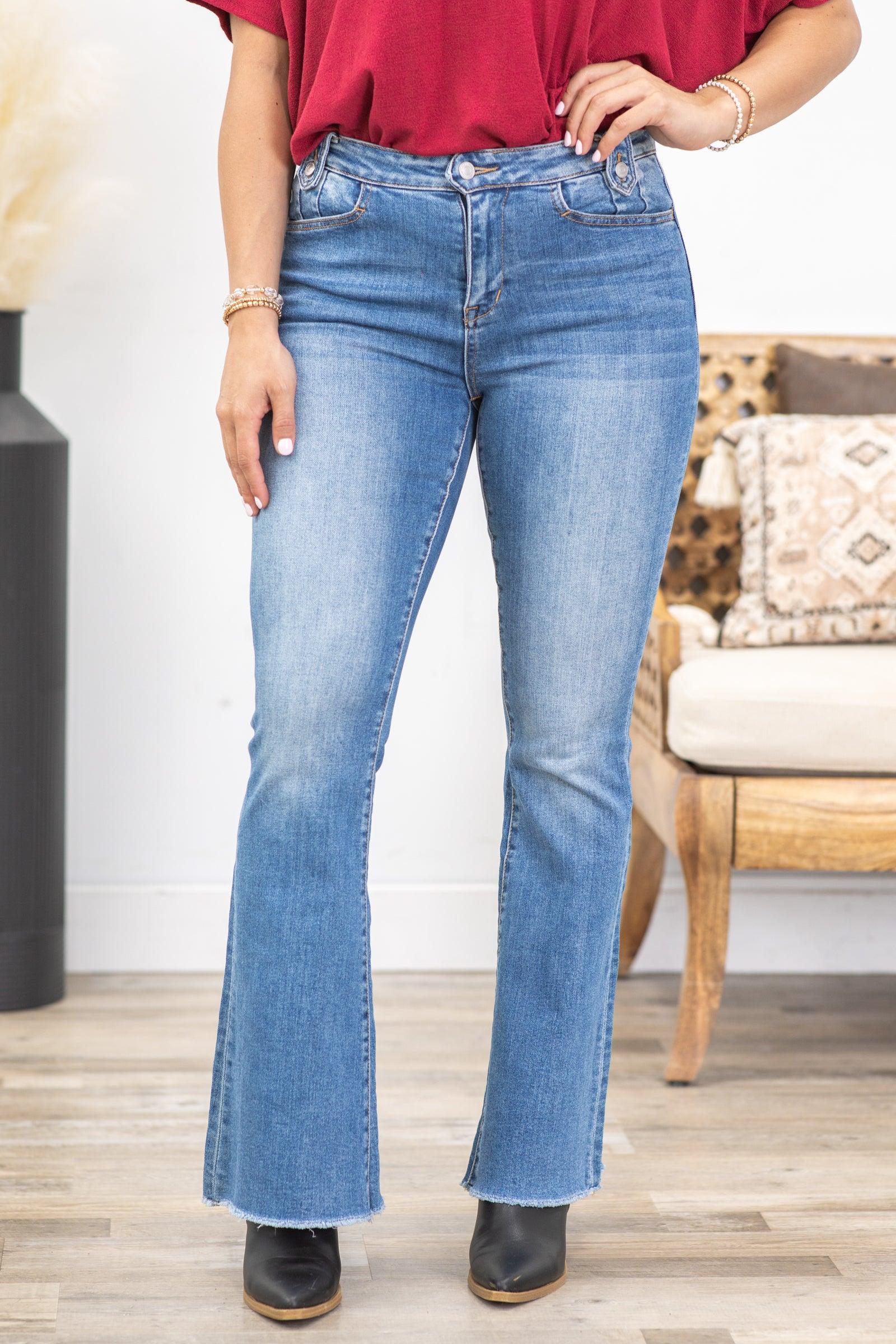 Mica Flare With Waistband Detail Jean Product Image