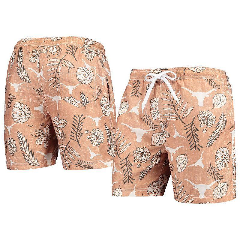 Mens Wes & Willy Texas Orange Texas Longhorns Vintage Floral Swim Trunks Product Image