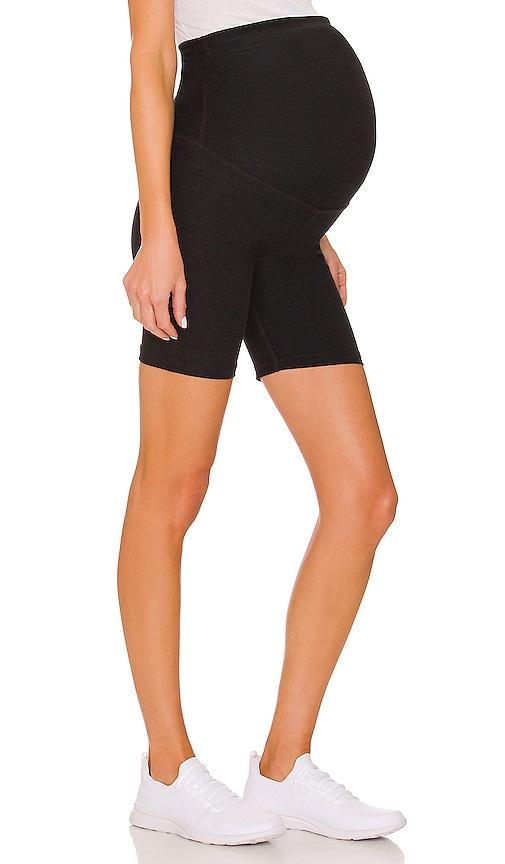 Beyond Yoga Maternity Spacedye Empire Waisted Biker Shorts (Darkest Night) Women's Shorts Product Image