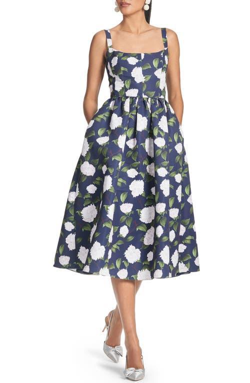 Womens Olena Floral Fit & Flare Midi-Dress Product Image