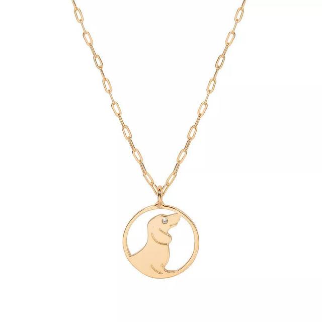 Emberly Gold Tone Animal Cutout Pendant Necklace, Womens, Dog Charm Product Image