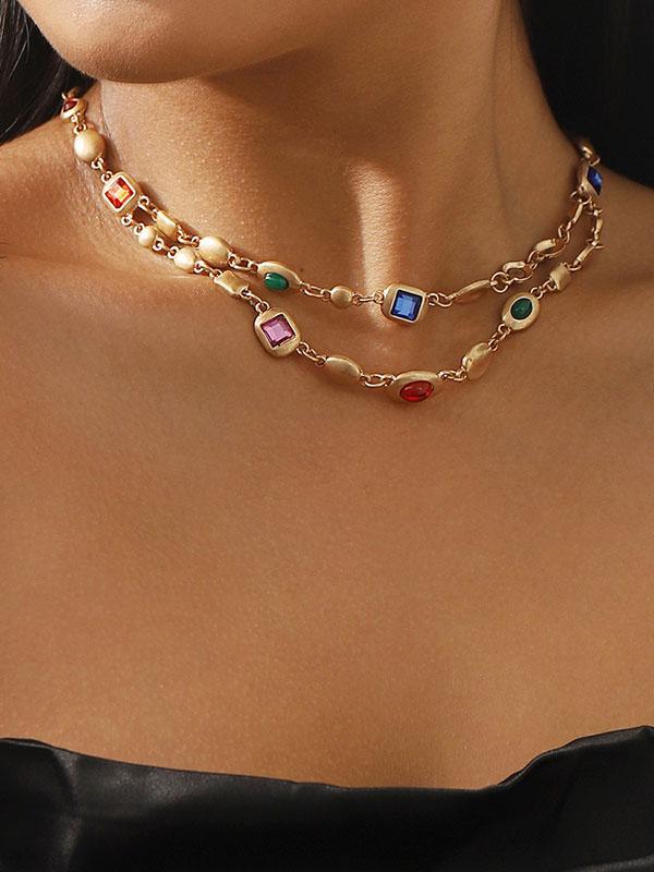 Double Layered Geometric Necklaces Accessories Product Image