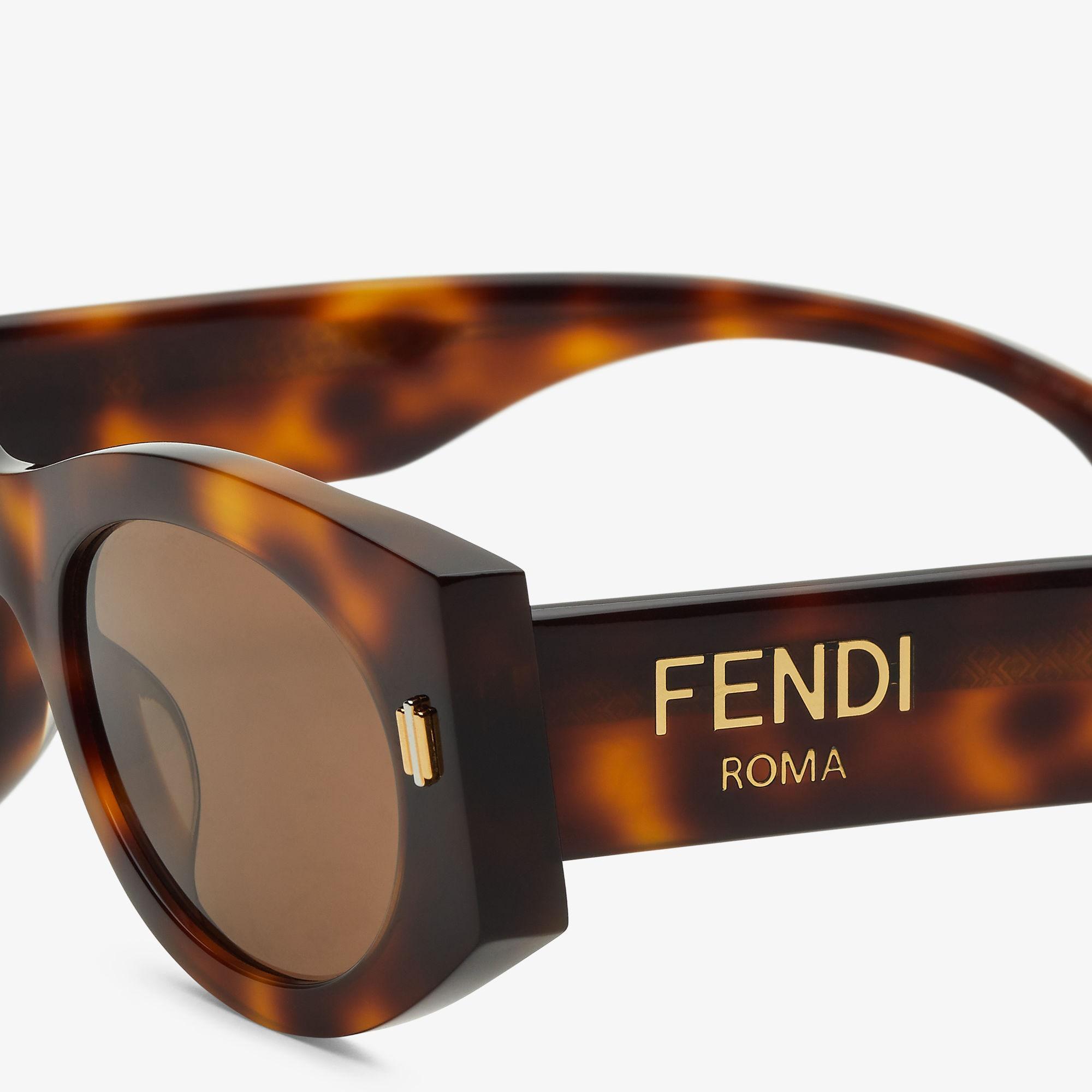 Fendi RomaLow bridge fit Havana acetate sunglasses Product Image