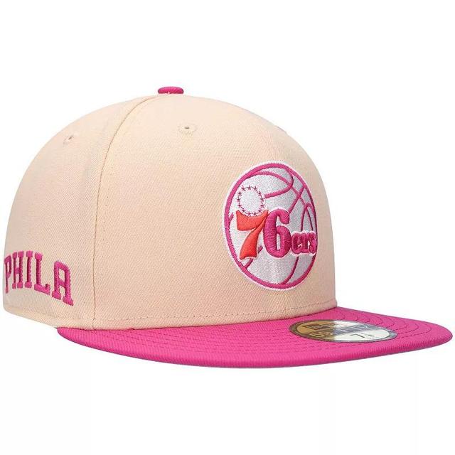 Mens New Era /Pink Philadelphia 76ers Passion Mango 59FIFTY Fitted Hat Product Image