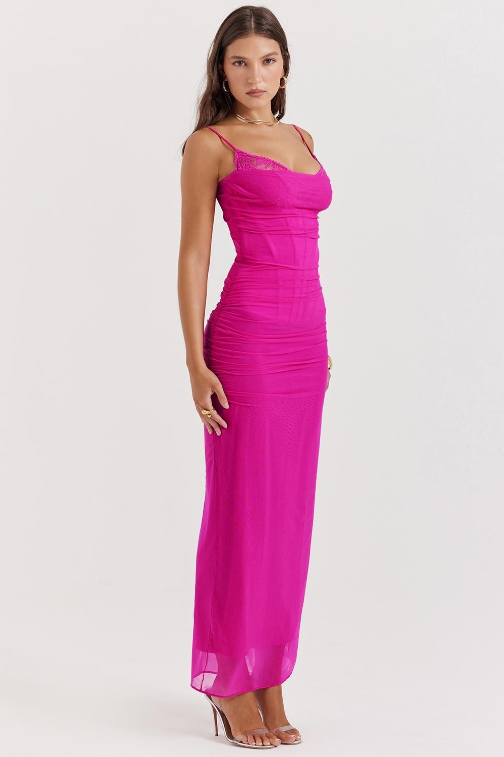 Nalini Fuchsia Maxi Dress - SALE Product Image