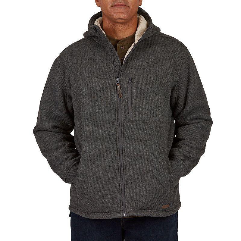 Mens Smiths Workwear Sherpa-Lined Hooded Thermal Shirt Jacket Grey Hazelnut Product Image