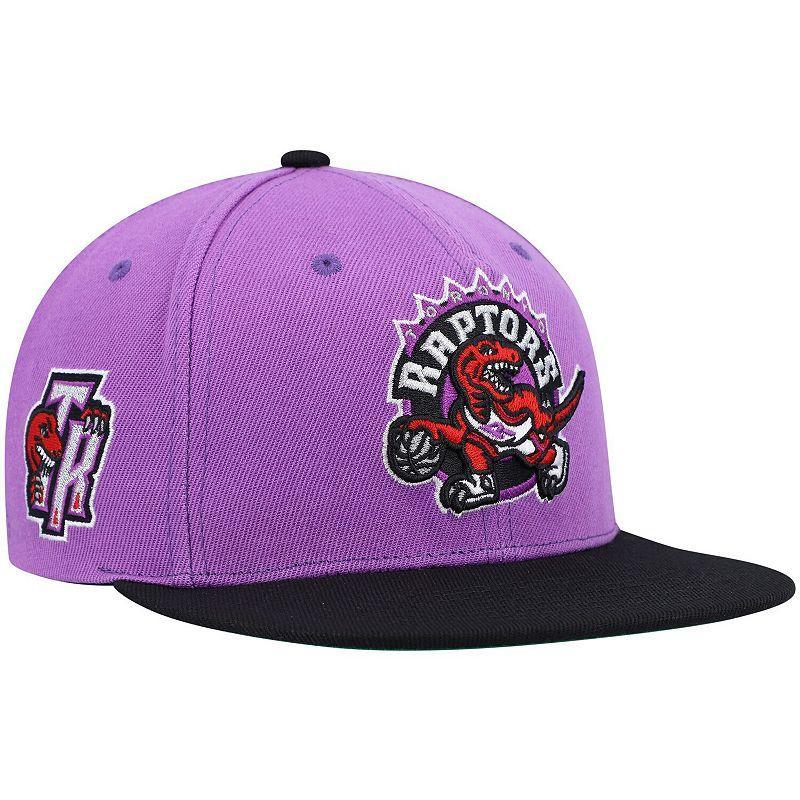 Mens Mitchell & Ness Purple and Black Toronto Raptors Hardwood Classics Snapback Hat - Purple Product Image