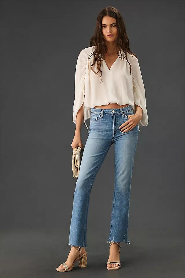 PAIGE Cindy High-Rise Raw Hem Straight Leg Jeans product image