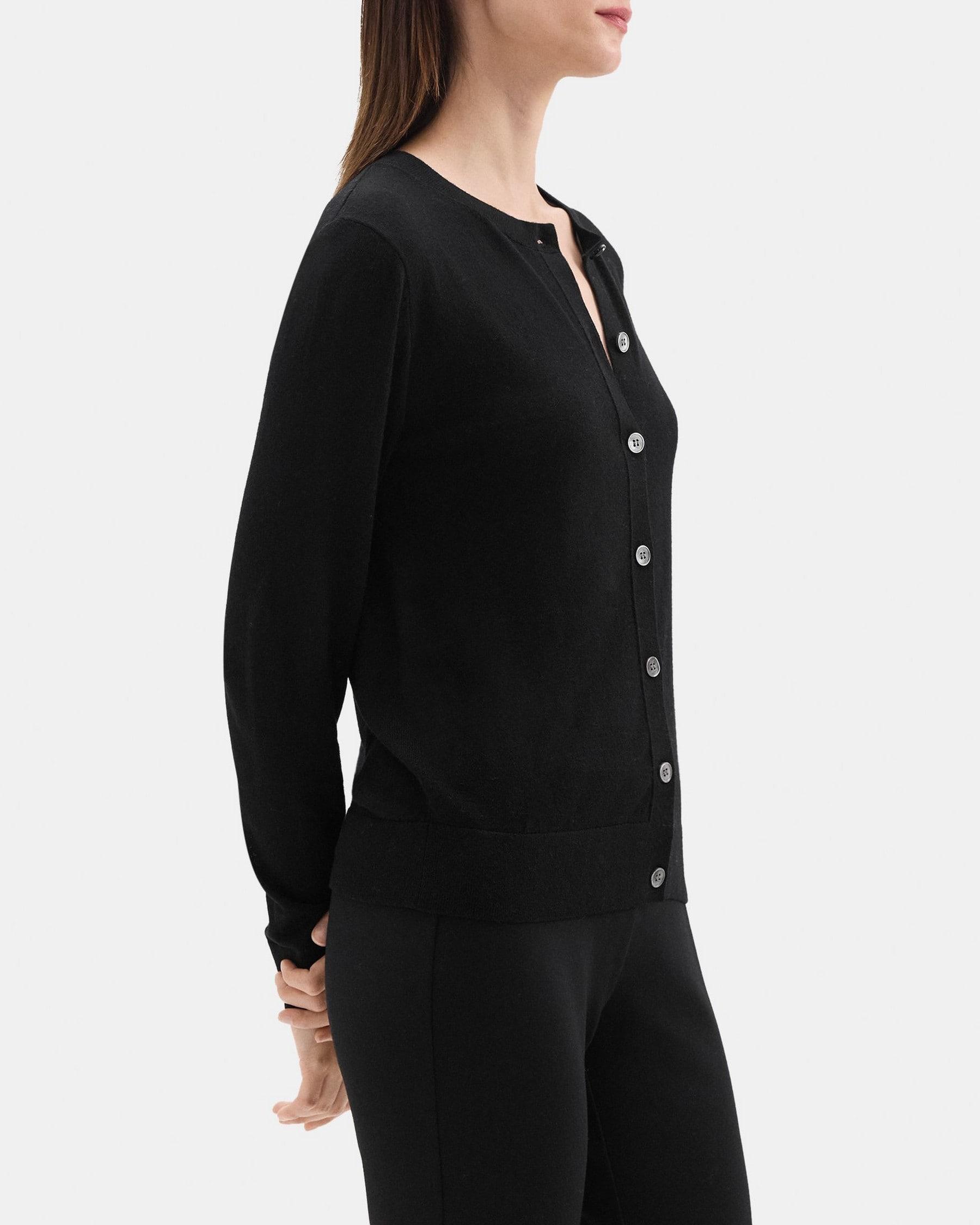 Crewneck Cardigan in Fine Merino Wool Product Image