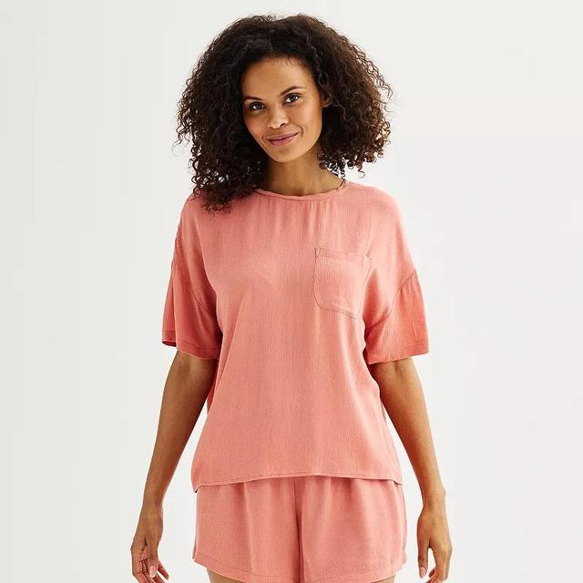 Womens Sonoma Goods For Life Textured Pajama Top Product Image