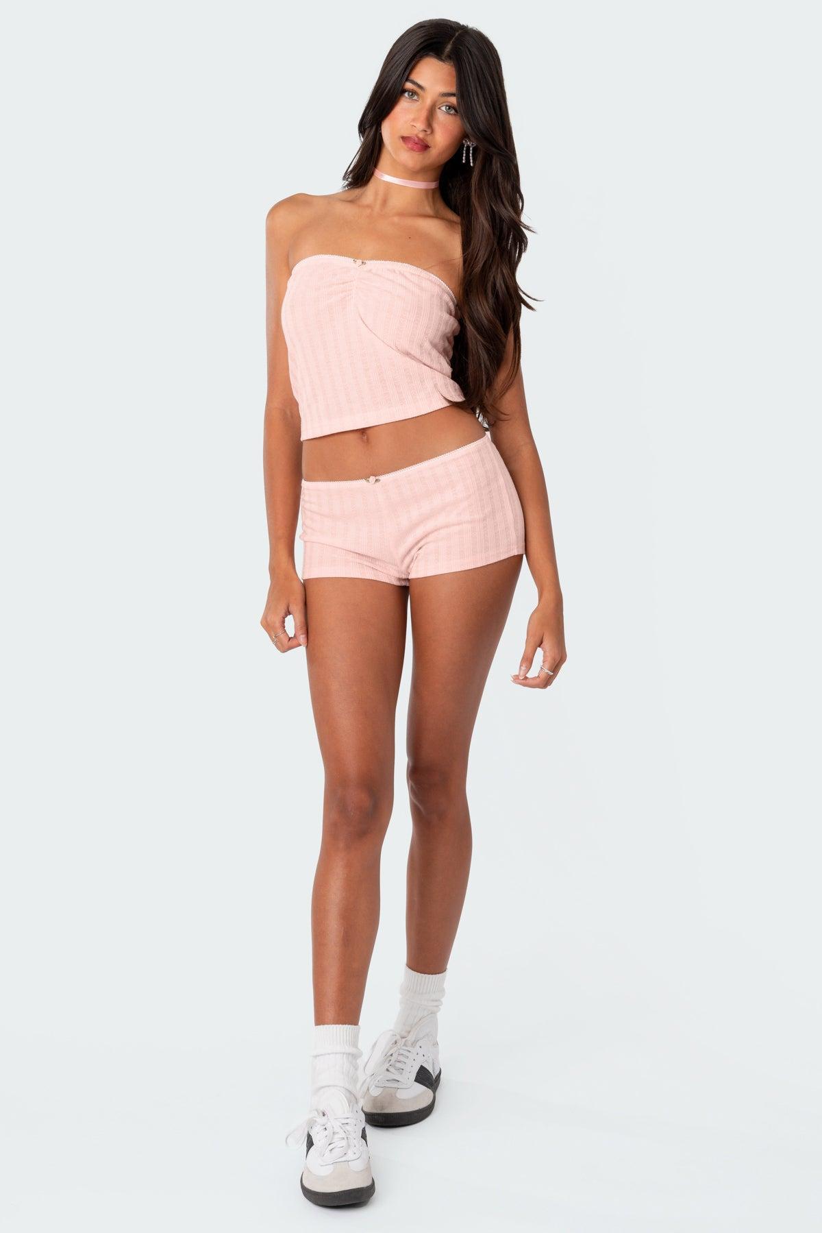 Sweetpea Ruched Pointelle Tube Top Product Image