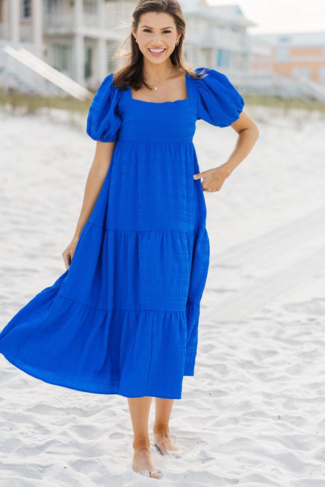 Think About It Blue Midi Dress Female Product Image