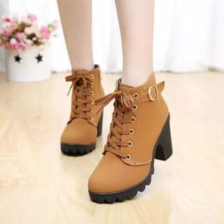 Lace-Up Chunky-Heel Ankle Boots product image