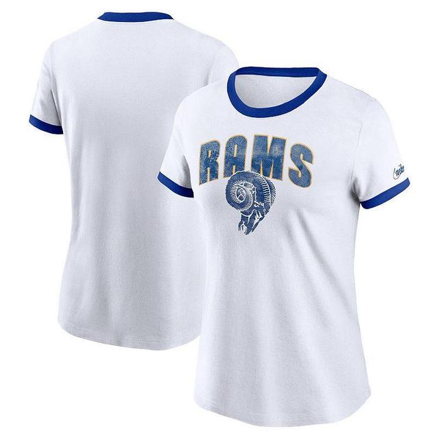 Womens Nike Los Angeles Rams Rewind Ringer T-Shirt Product Image