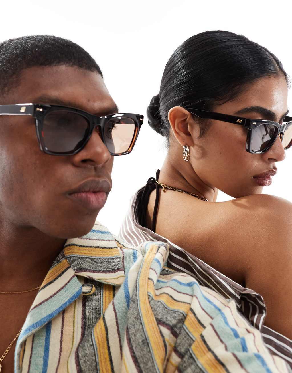 Le Specs Chante square sunglasses in tortoiseshell Product Image