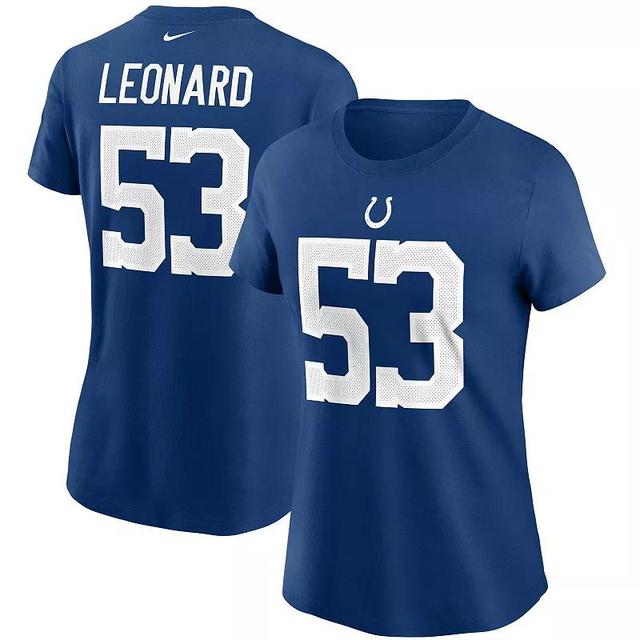 Womens Nike Shaquille Leonard Royal Indianapolis Colts Name & Number T-Shirt Product Image