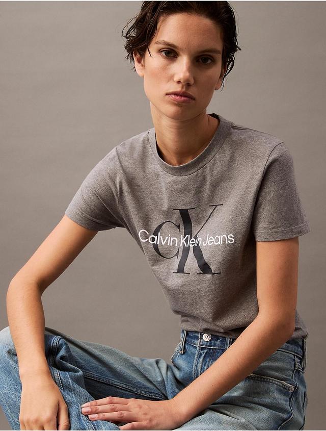 Calvin Klein Womens Monogram Logo Tee - White - S Product Image