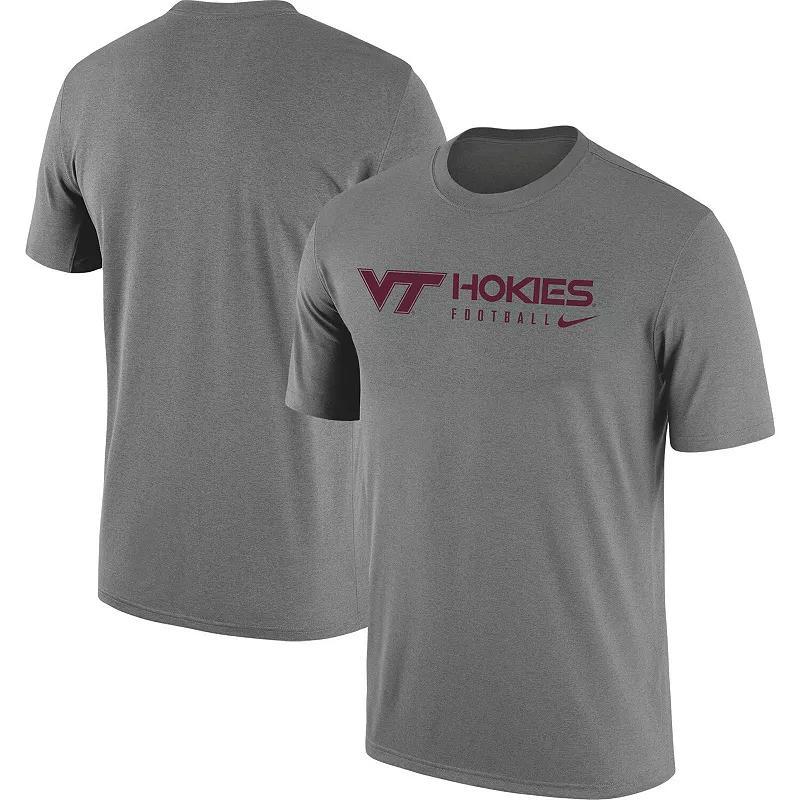 Mens Nike Heather Gray Virginia Tech Hokies Team Legend Performance T-Shirt Product Image