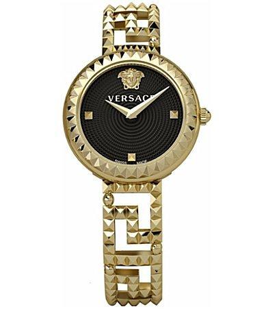 Mens Greca Goddess IP Yellow Gold Stainless Steel Bracelet Watch/28MM Product Image