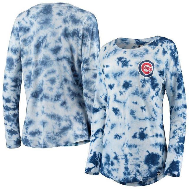 Womens New Era Royal Chicago Cubs Tie-Dye Long Sleeve T-Shirt Product Image