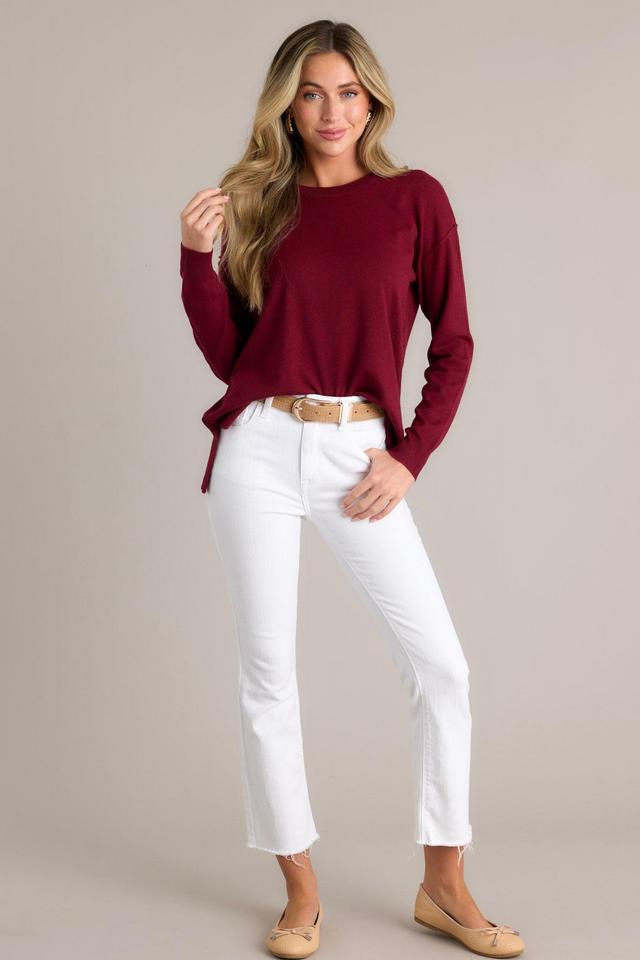 Bonfire Weekends Burgundy Sweater