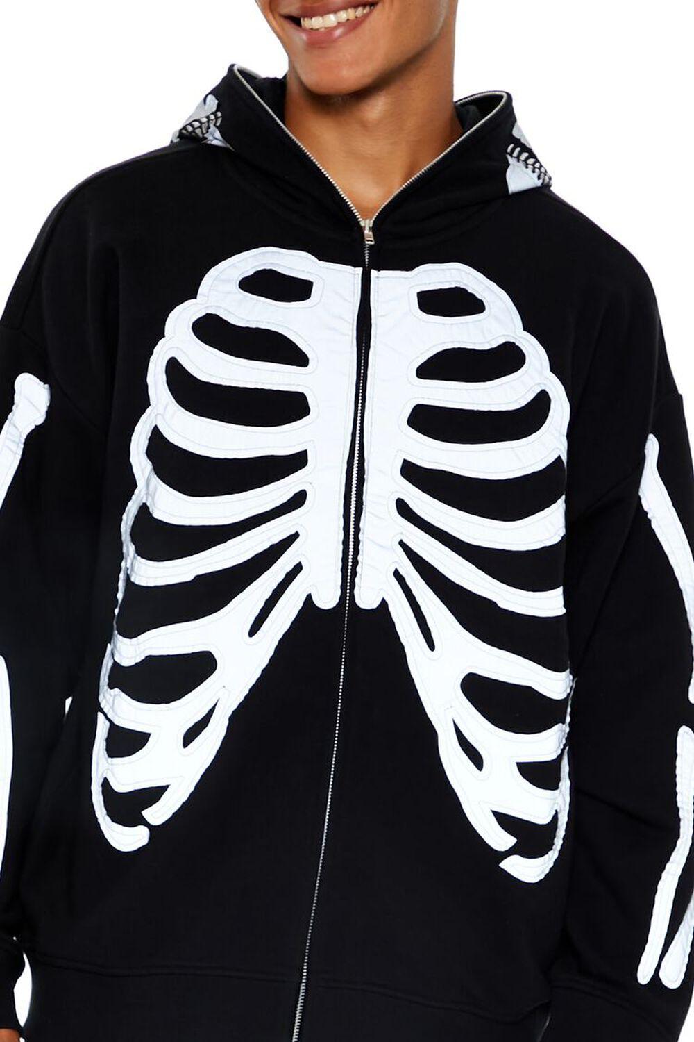 Reflective Skeleton Zip-Up Hoodie | Forever 21 Product Image