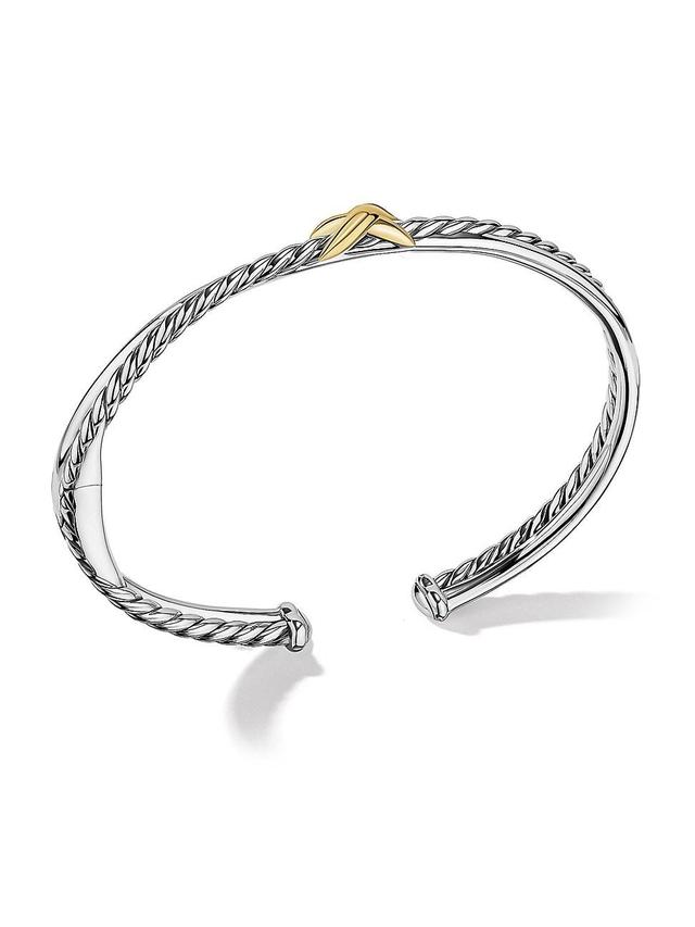 Womens Petite X Center Station Bracelet with 18K Yellow Gold Product Image