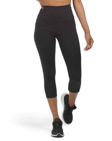 Carbon Peached Capri Leggings for Women | Polyester/Spandex Product Image