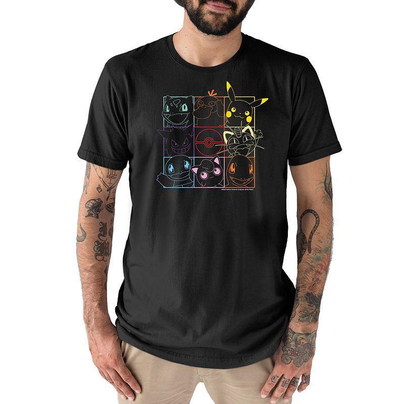 Mens Pokemon Character Grid Tee Black Product Image