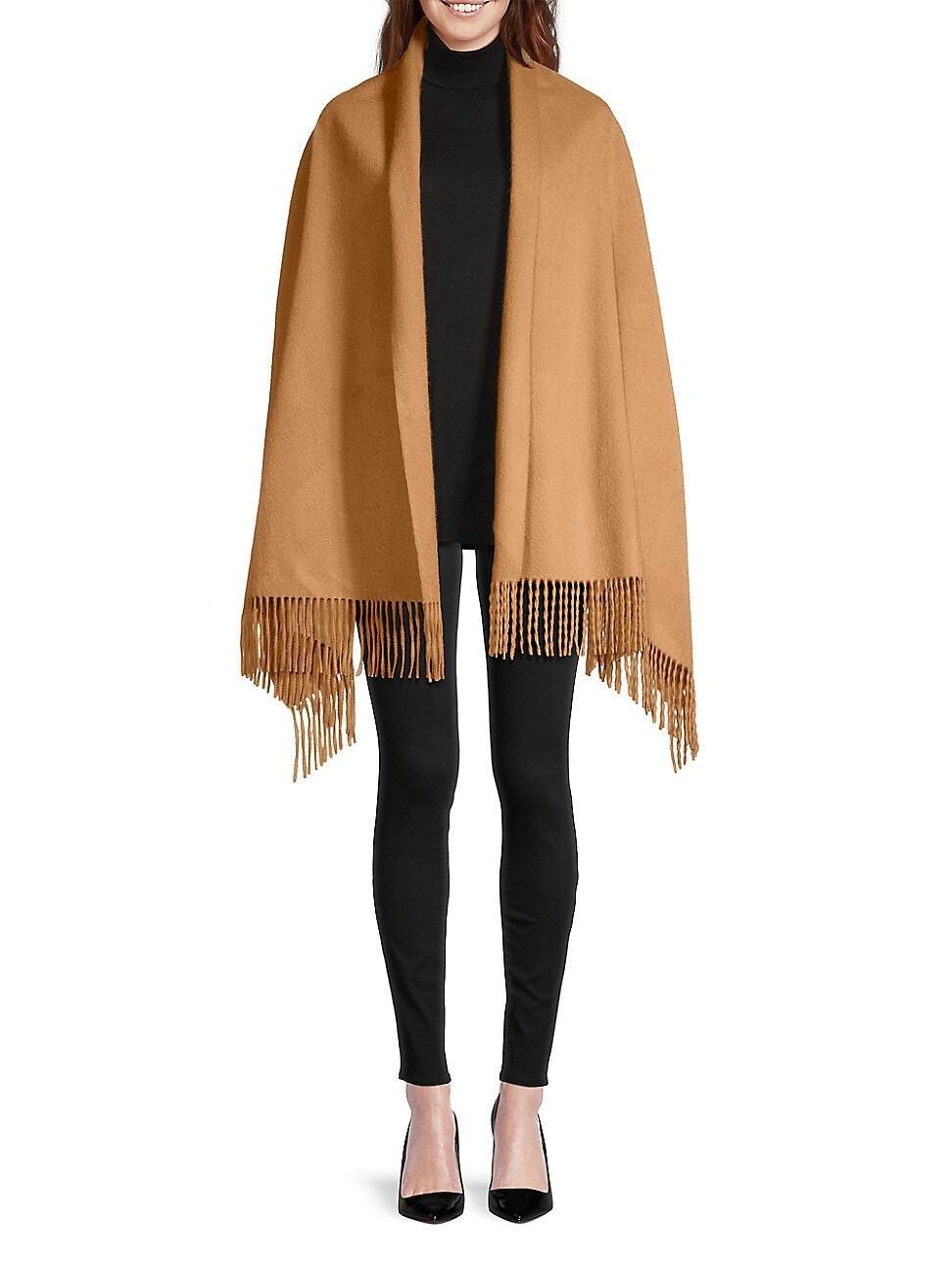 Womens Fringed Cashmere Wrap Product Image