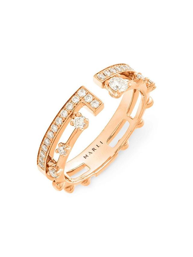 Womens Avenues 18K Rose Gold & Diamond Index Ring Product Image