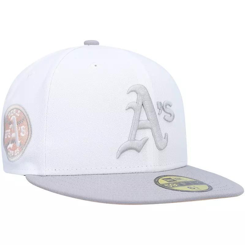 Mens New Era /Gray Oakland Athletics 1972 World Series Side Patch Undervisor 59FIFTY Fitted Hat Product Image