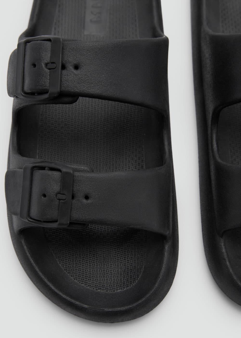 MANGO MAN - Double-buckle rubber sandals blackMen Product Image