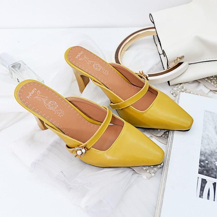 Square Toe High Heel Mary Jane Mules Product Image